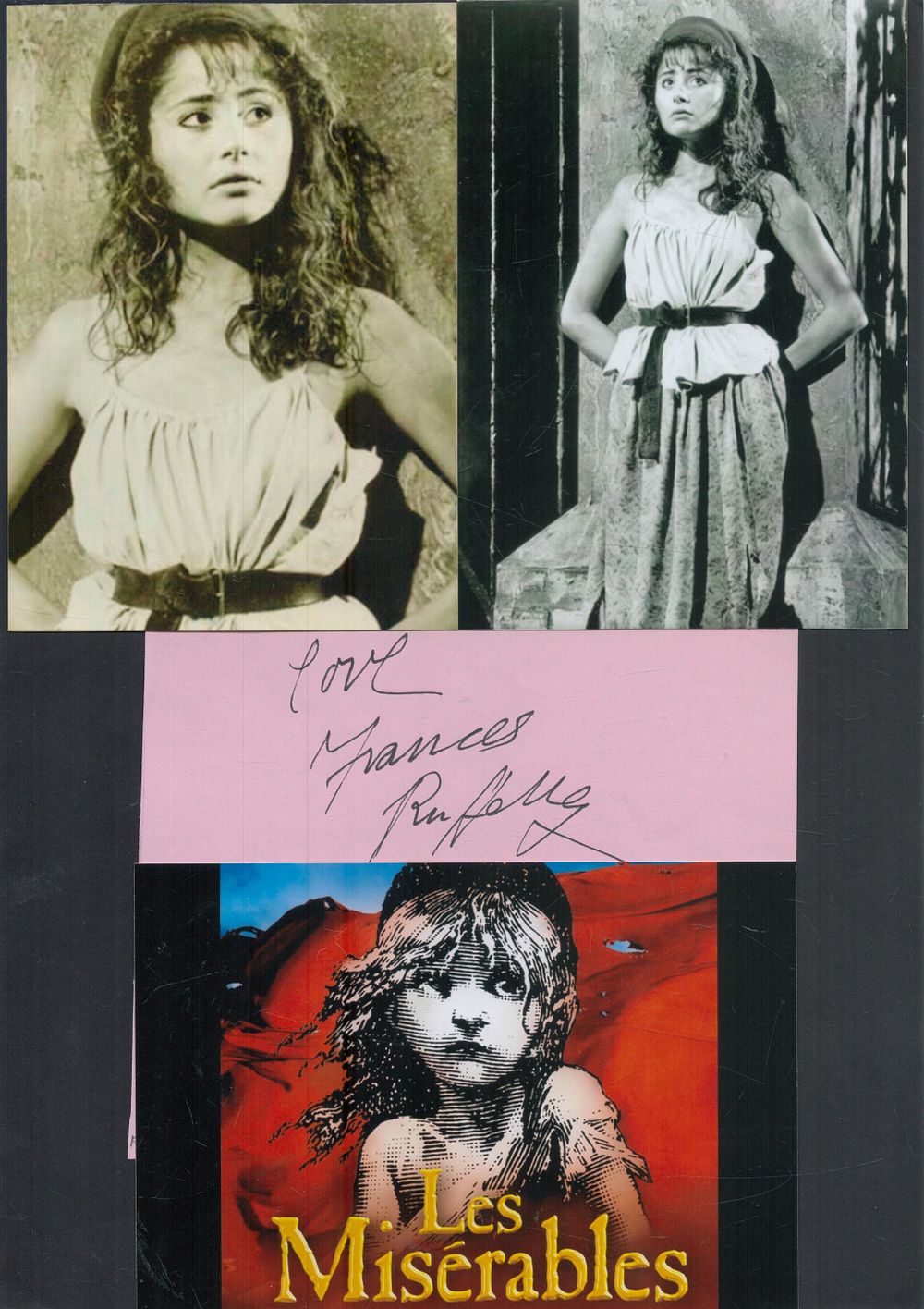 Lot 98: Frances Ruffelle 12x8 inch Les Misérables signature piece...