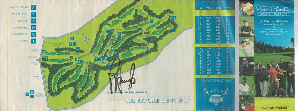 Lot 108: Padraig Harrington signed golf draw sheet. Good Condition....
