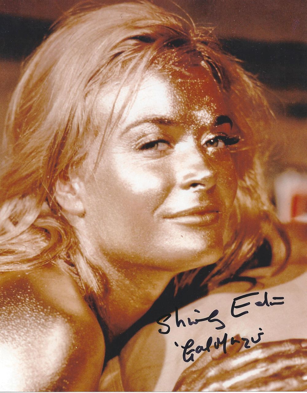 Lot 118: Shirley Eaton signed 10x8 inch James Bond Goldfinger...