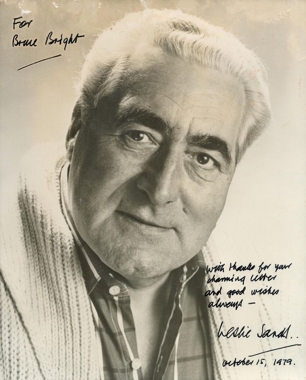 Lot 160: Leslie Sands An Excellent 1979 Hand Signed 10...