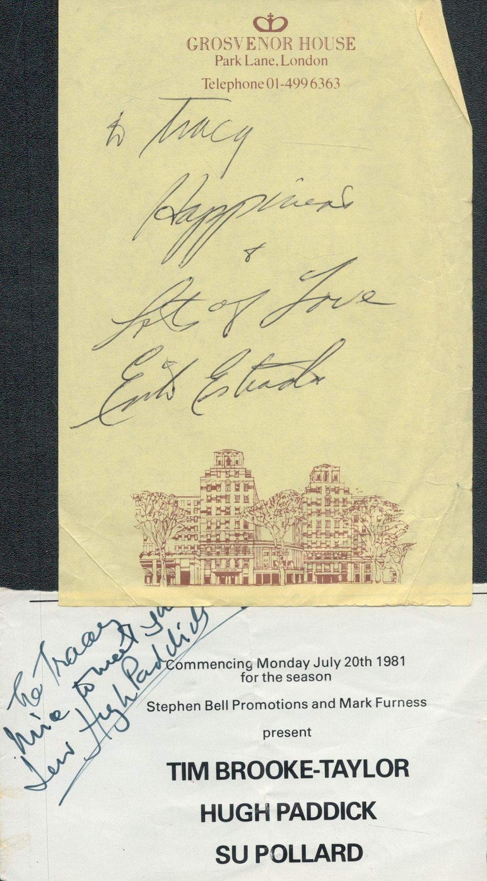 Lot 237: Emilio Estevez and Hugh Piddock signed cut outs....