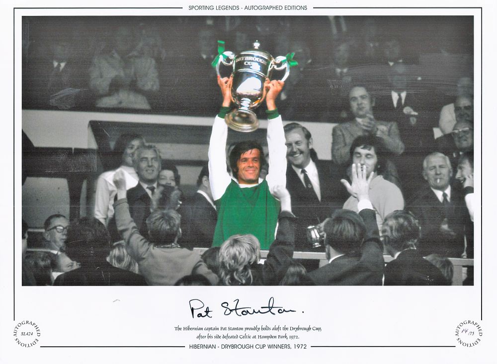 Lot 242: Pat Stanton Hibernian 12x16 Signed Colourised Autographed Editions,...