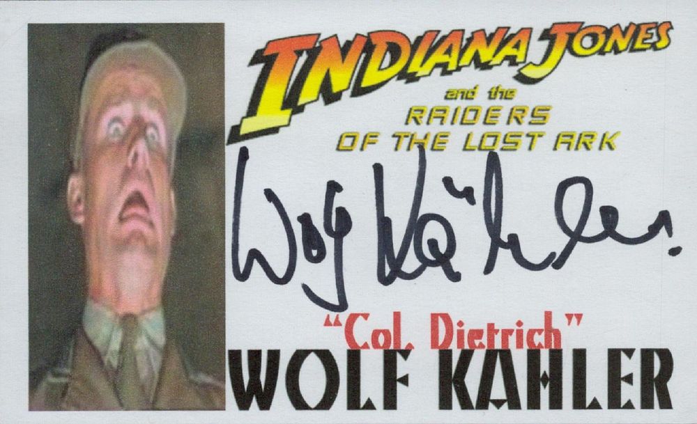 Lot 355: Wolf Kahler signed Col Dietrich Indiana Jones and...