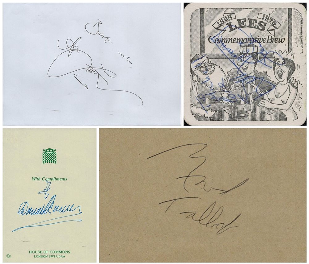 Lot 368: 4 x Autograph pieces signed signatures unknown. House...