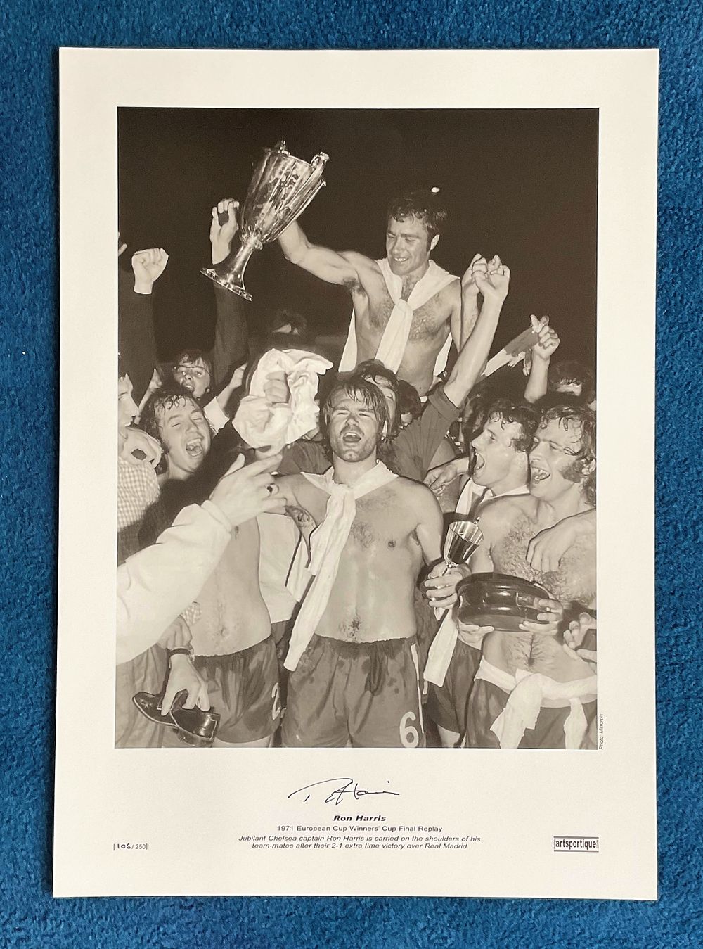 Lot 387: Ron Harris signed 22x16 black and white 1971...