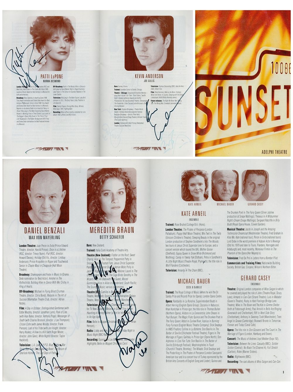 Lot 398: Theatre Entertainment Multi signed Patti LuPone, Kevin Anderson,...