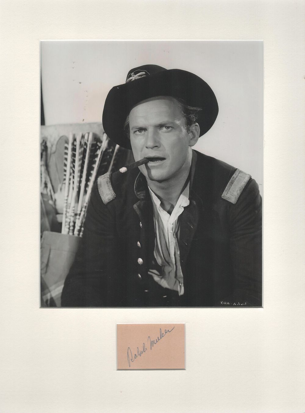Lot 402: Ralph Meeker signature piece mounted below b/w photo....