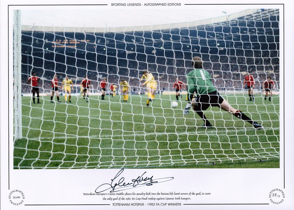 Lot 405: Glenn Hoddle Tottenham 12x16 Signed coloured, Autographed Editions,...