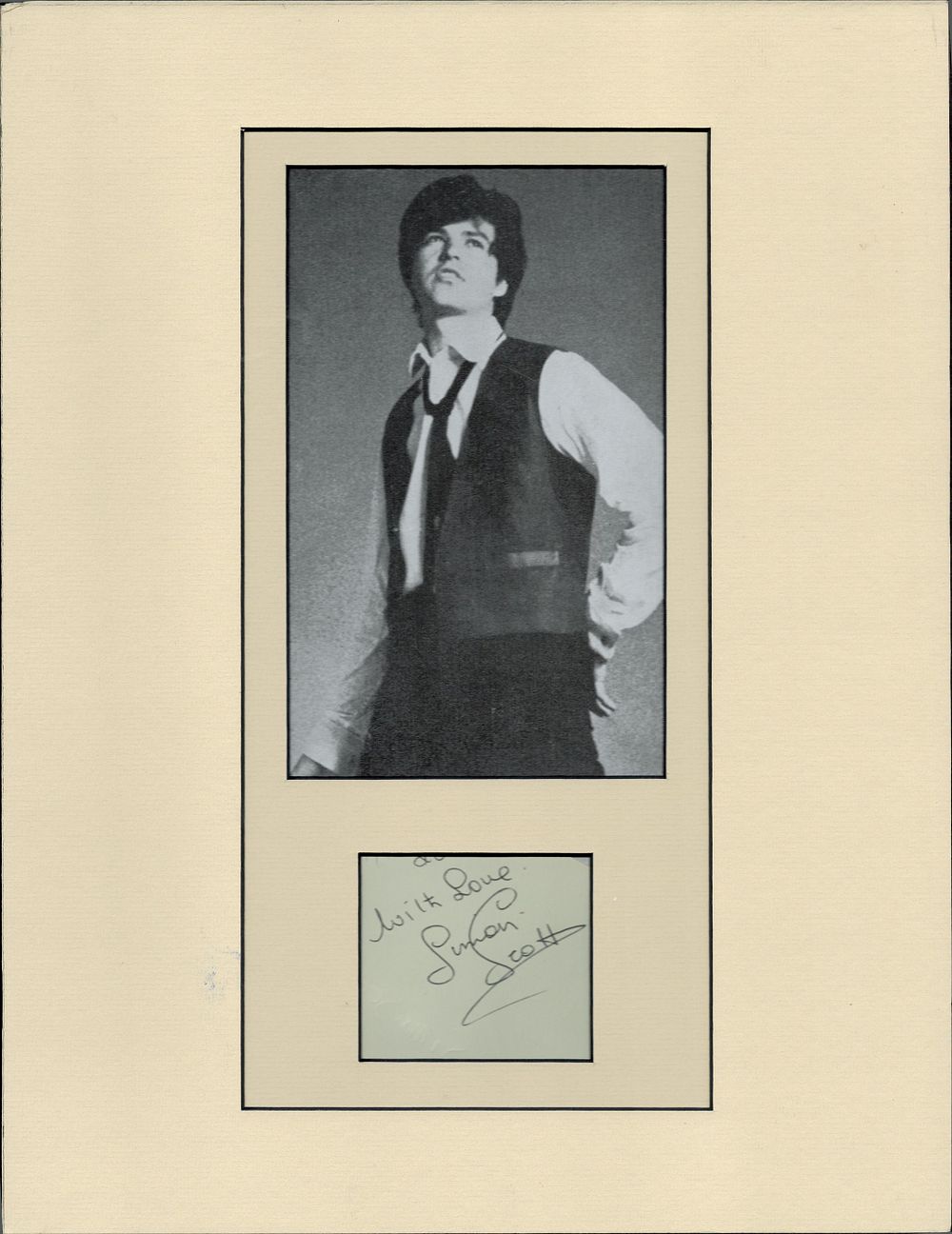 Lot 408: Mounted Signature of Simon Scott with black and...