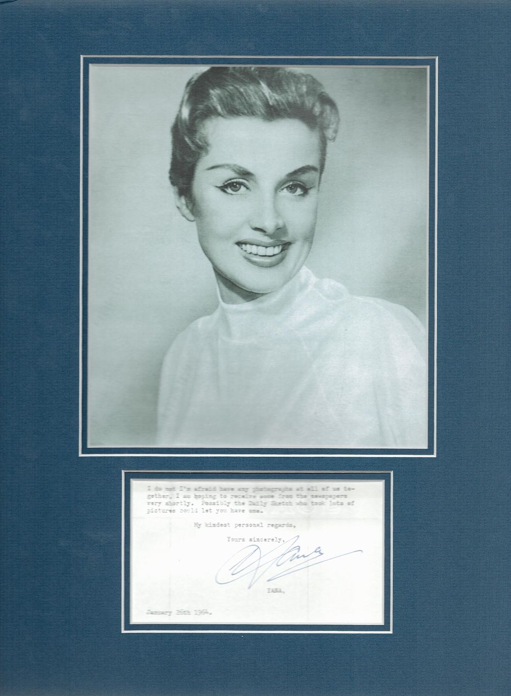 Lot 409: Mounted Signature of Yana with black and white...