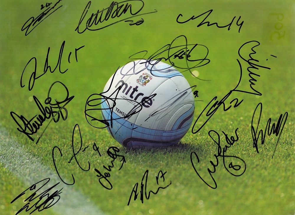 Lot 420: Football Coventry City multi signed 16x12 inch Colour...