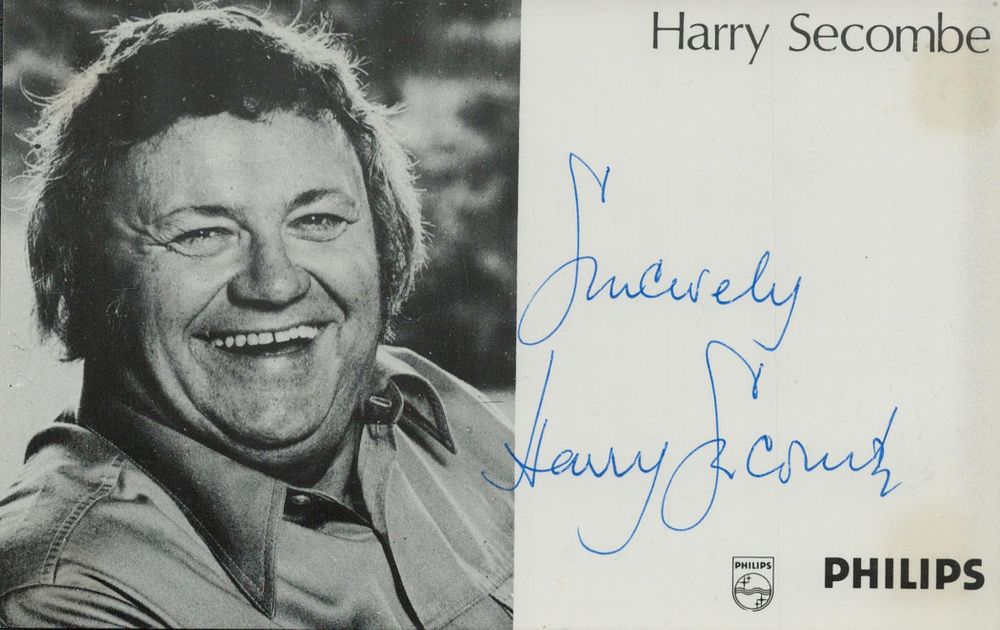Lot 454: Harry Secombe signed 6x4 inch black and white...