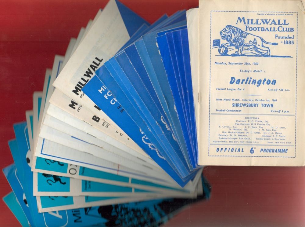 Lot 300: 31 x Millwall Vintage Official Football Programmes from...