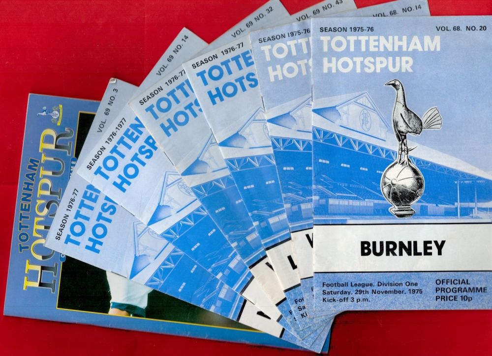 Lot 312: 7 x Tottenham Hotspur Vintage Official Football Programmes...