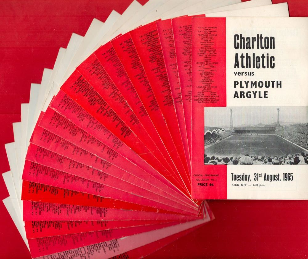 Lot 316: 19 x Charlton Athletic Vintage Official Football Programmes...