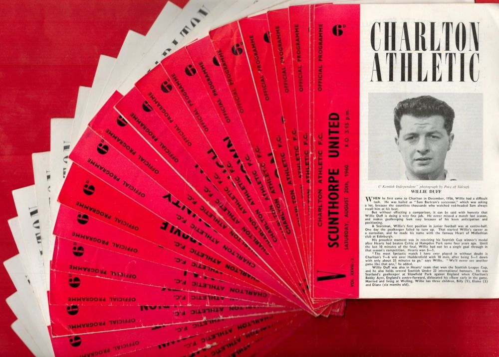 Lot 320: 22 x Charlton Athletic Vintage Official Football Programmes...