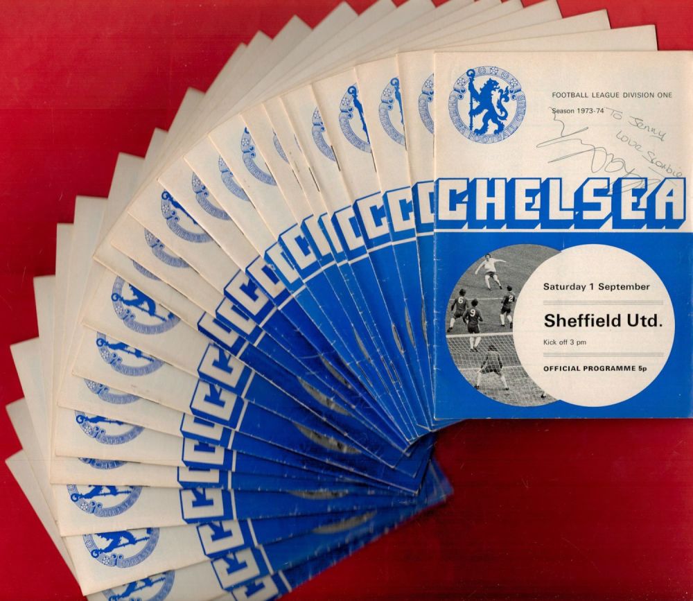 Lot 322: 21 x Chelsea Vintage Official Football Programmes from...