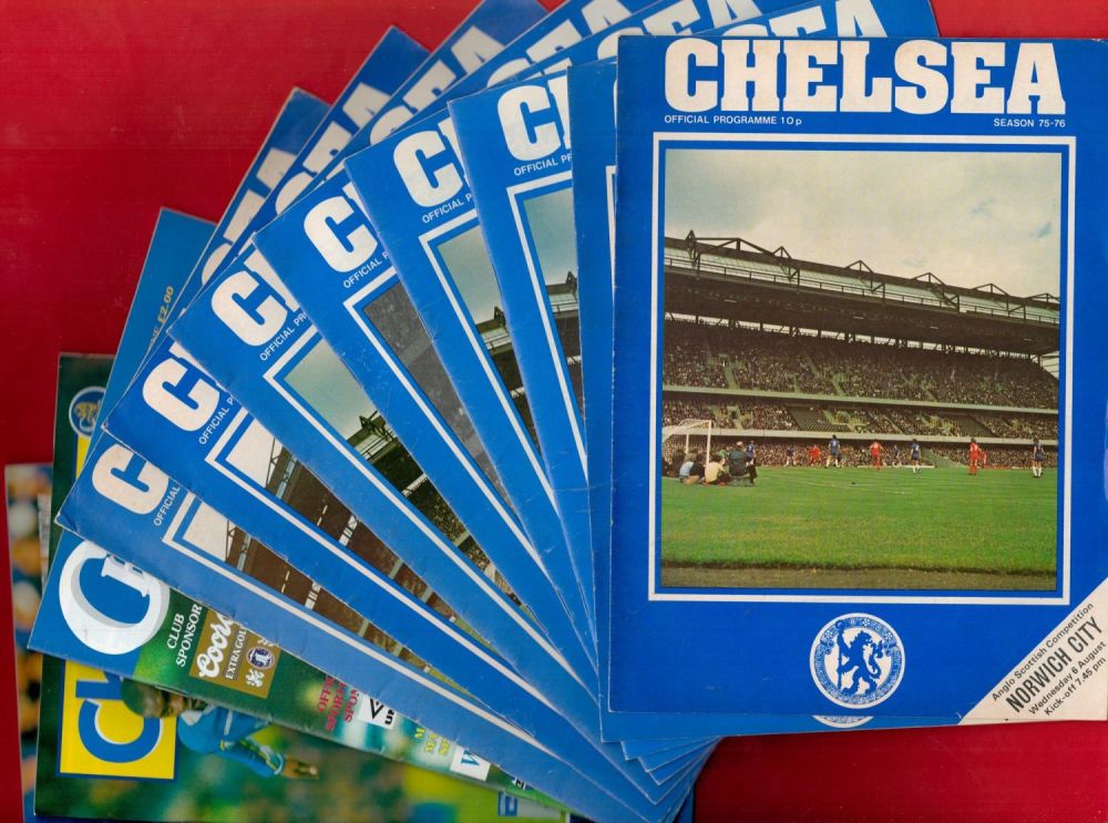 Lot 323: 11 x Chelsea Vintage Official Football Programmes from...