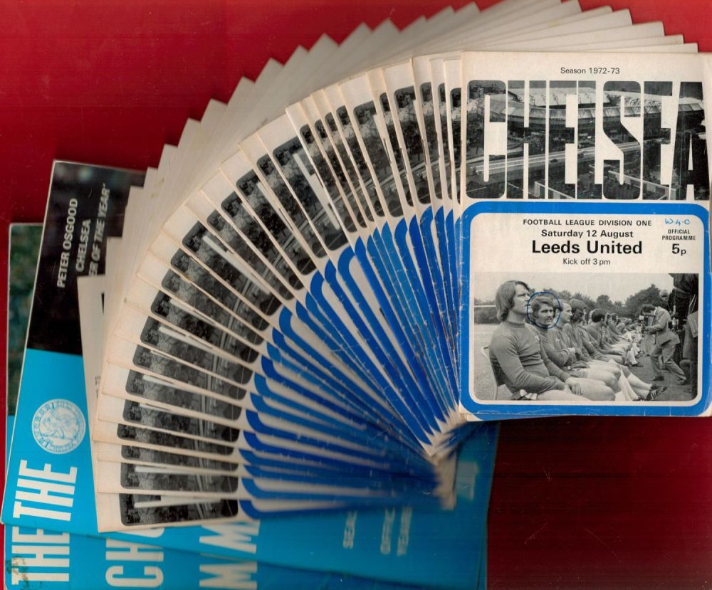 Lot 329: 28 x Chelsea Vintage Official Football Programmes from...