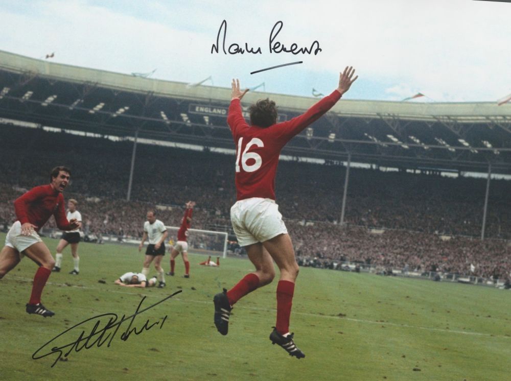 Lot 347: Football Sir Geoff Hurst and Martin Peters signed...
