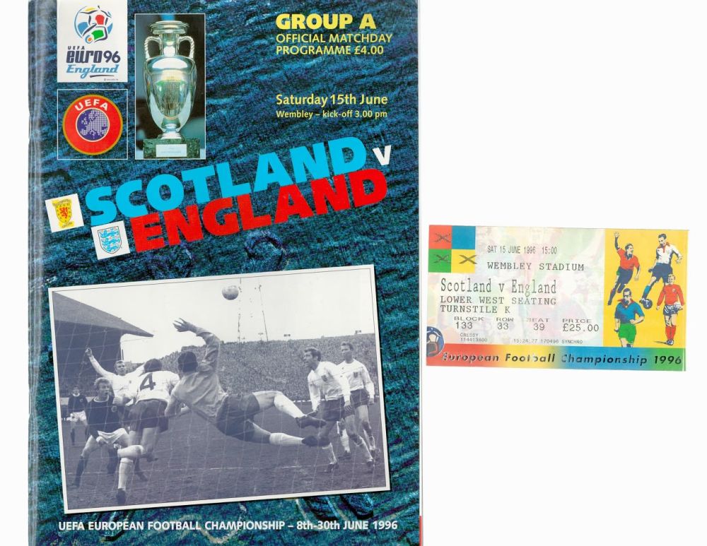 Lot 365: Football England V Scotland Euro 96 Matchday Programme...