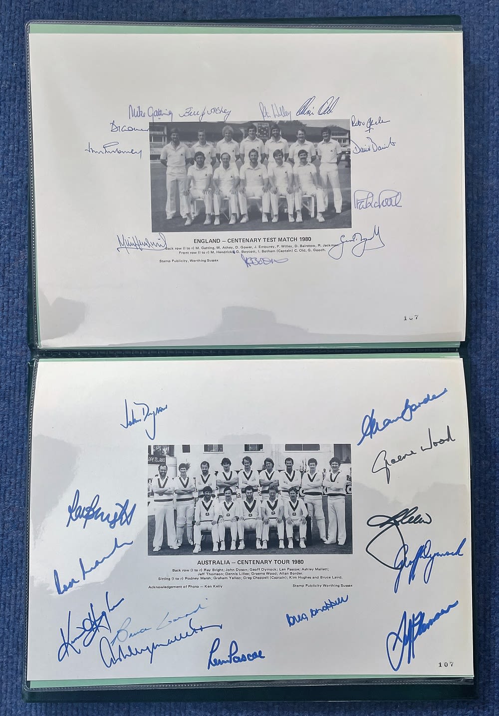 Lot 385: Cricket Centenary Test Match 1980 Both Teams Multi...