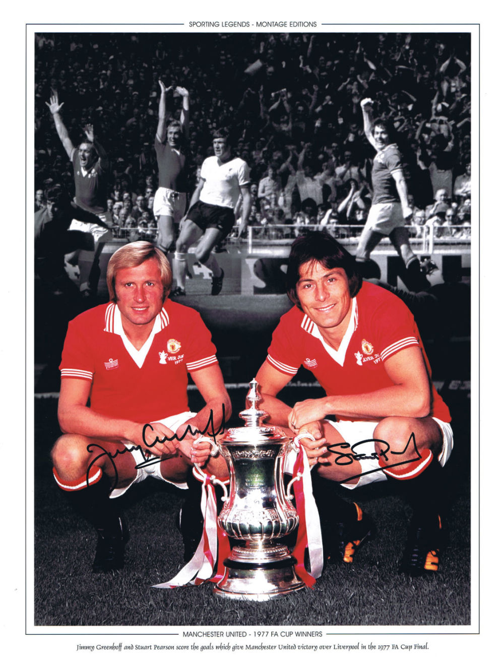 Lot 512: Football Autographed Man United Montage Edition 16 X...