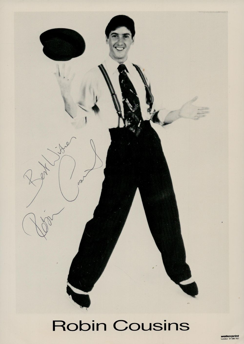 Lot 164: Robin Cousins signed 6x8 black and white photo....