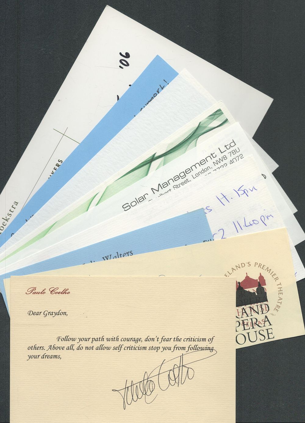 Lot 177: Entertainment collection of approx 25 signed cards, compliments...