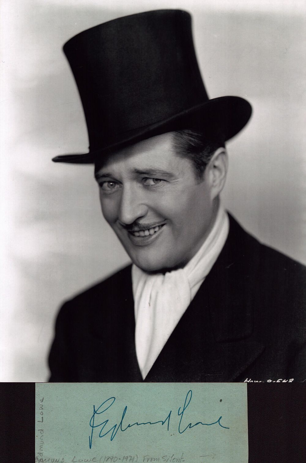 Lot 180: Edmund Lowe signature piece with 10x8 inch black...