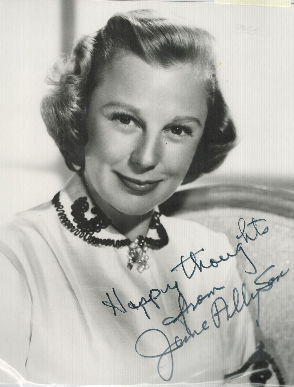 Lot 189: June Allyson signed vintage black and white photo...
