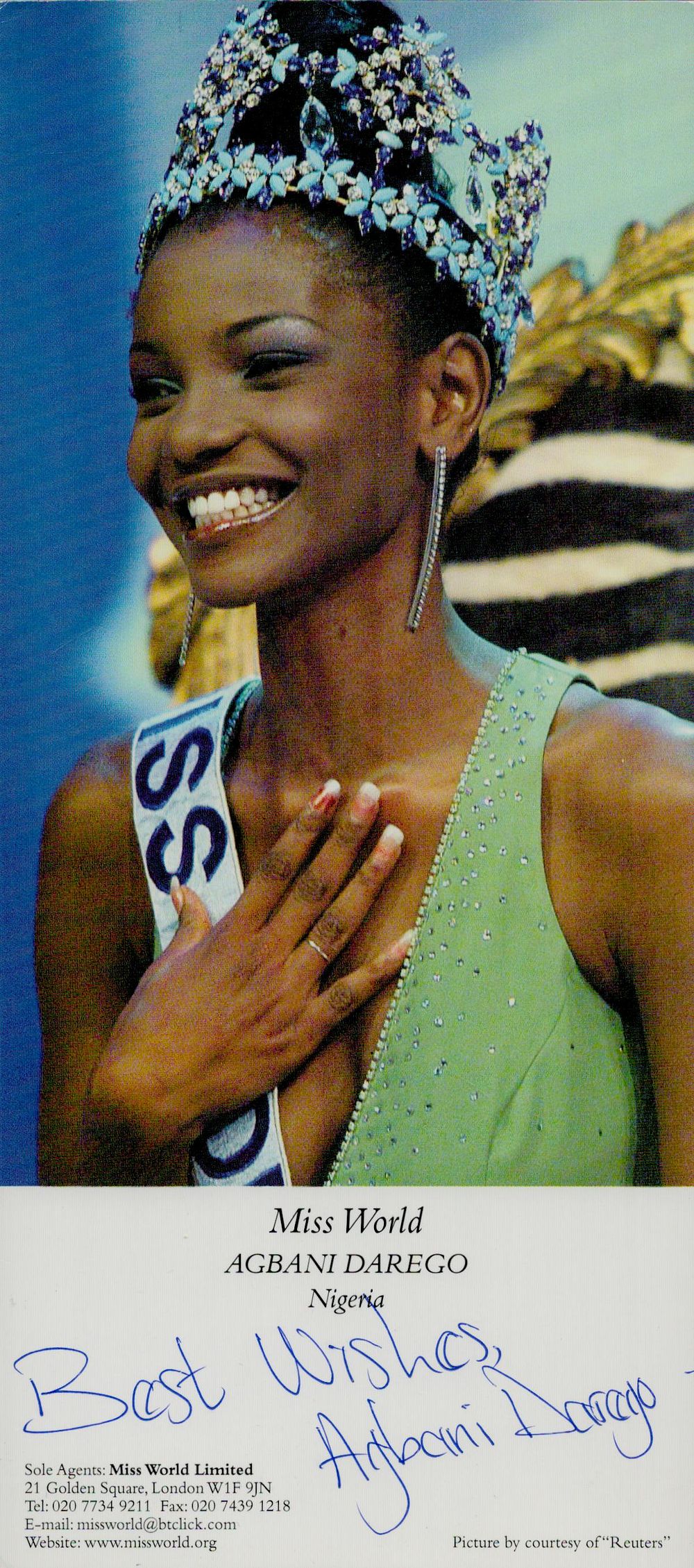 Lot 205: Agbani Darego signed colour promo photo 9x4 Inch...