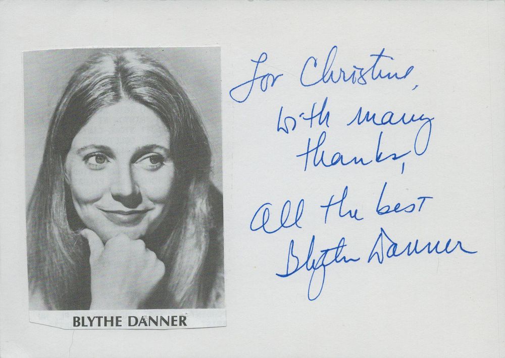 Lot 235: Blythe Danner signed white card 6x4 Inch Approx,...