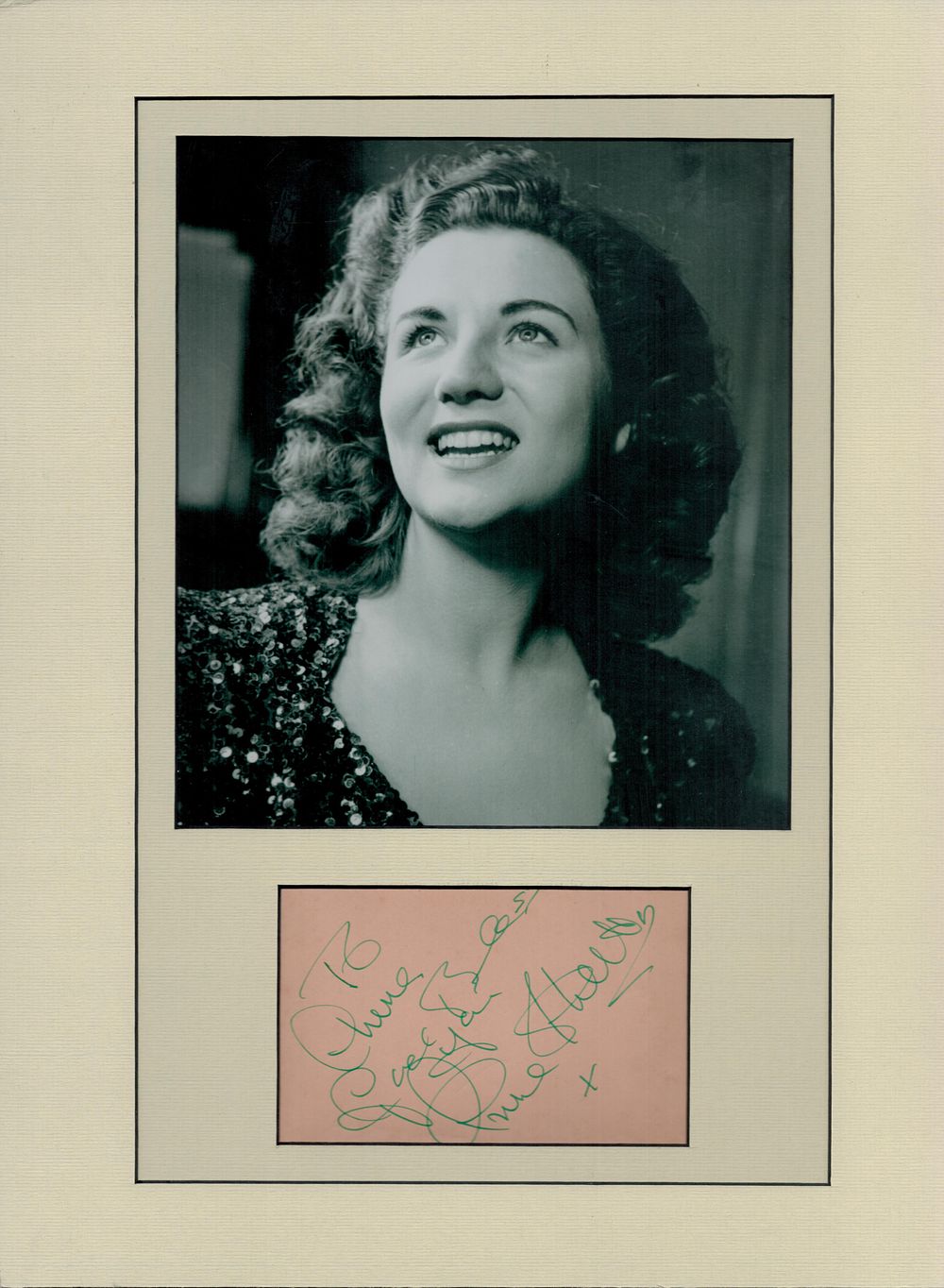 Lot 282: Anne Shelton signed autograph Dedicated black and white...