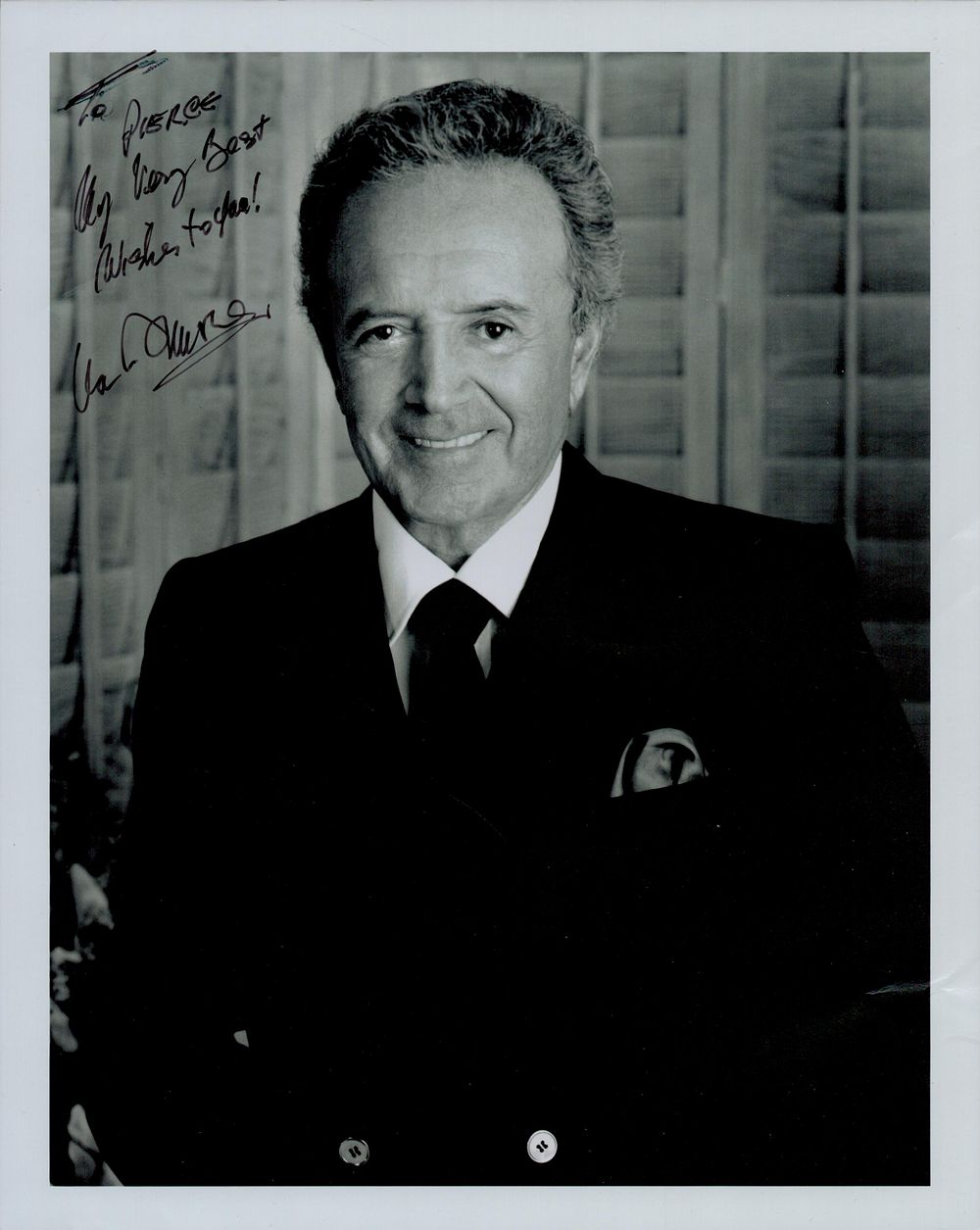 Lot 555: Vic Damone signed 10x8inch black and white photo,...