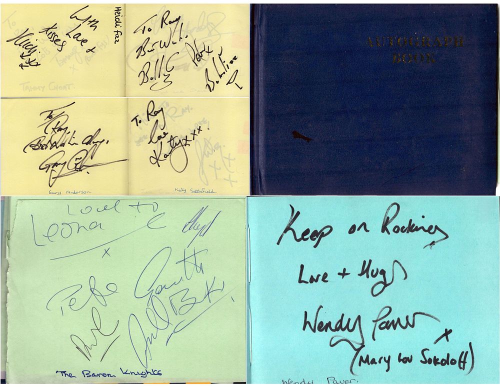 Lot 580: Entertainment Autograph book, Dean Elliott, Sean Needham, Wendy...