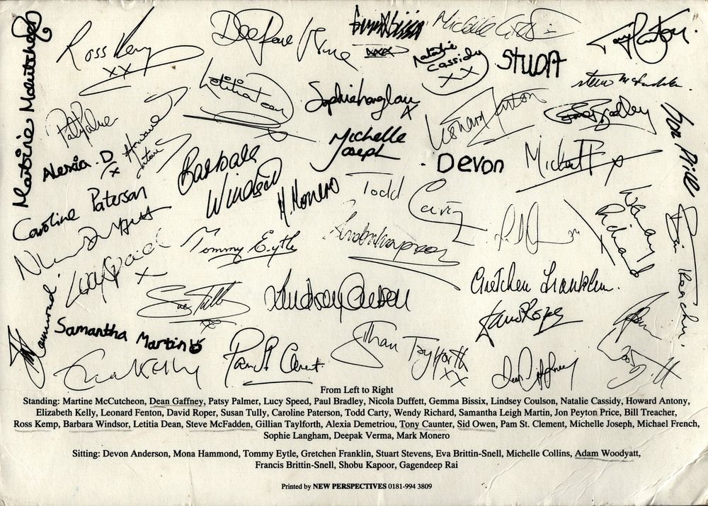 Lot 581: Eastenders Multi signed postcard Martine McCutcheon, Dean Gaffney,...