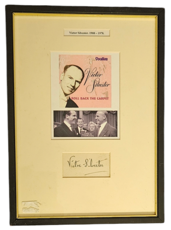 Lot 582: Victor Silvester 1900-1978 signature piece, mounted and framed...