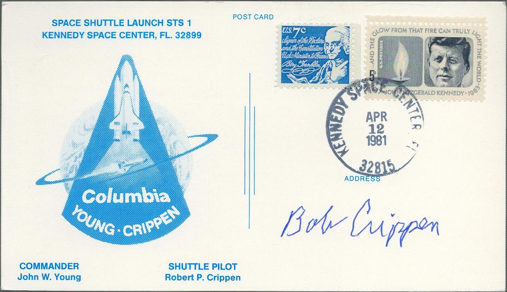 Lot 602: Bob Crippen signed FDC for space shuttle mission...
