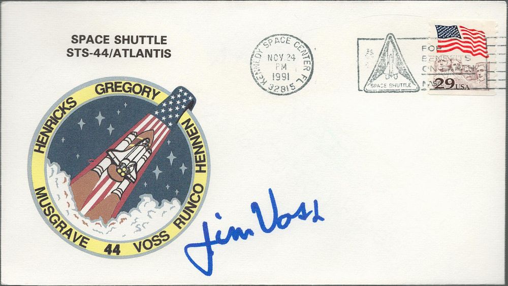 Lot 603: James Voss signed FDC for space shuttle mission...