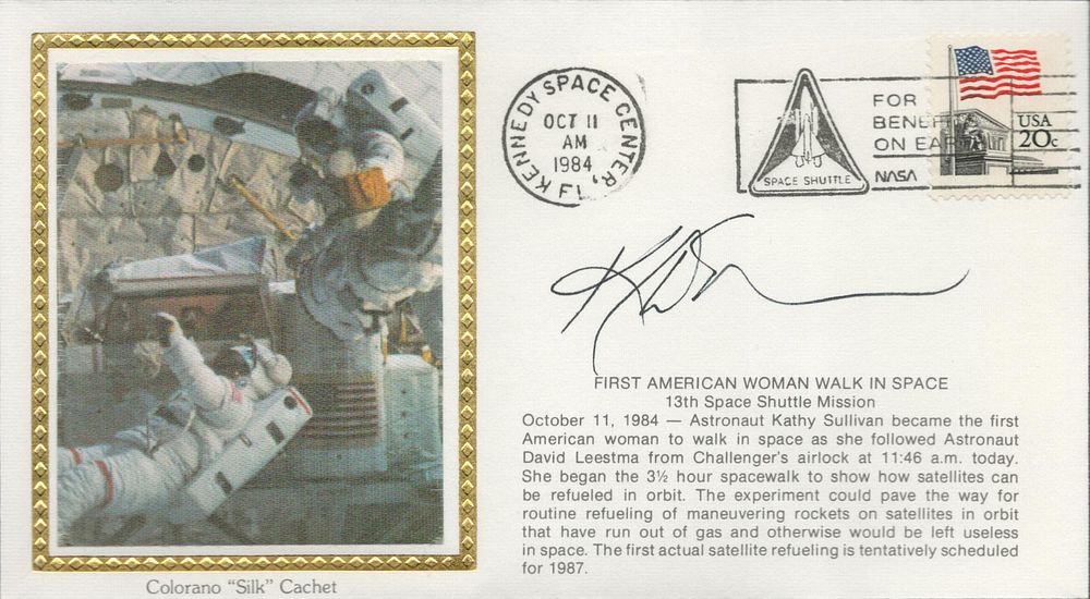 Lot 608: Kathryn D Sullivan signed FDC, First space walk...