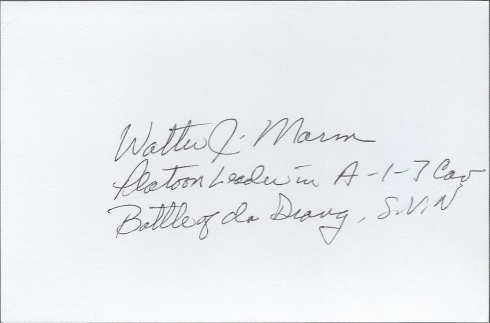 Lot 626: Walter J Marm medal of honor recipient signed...