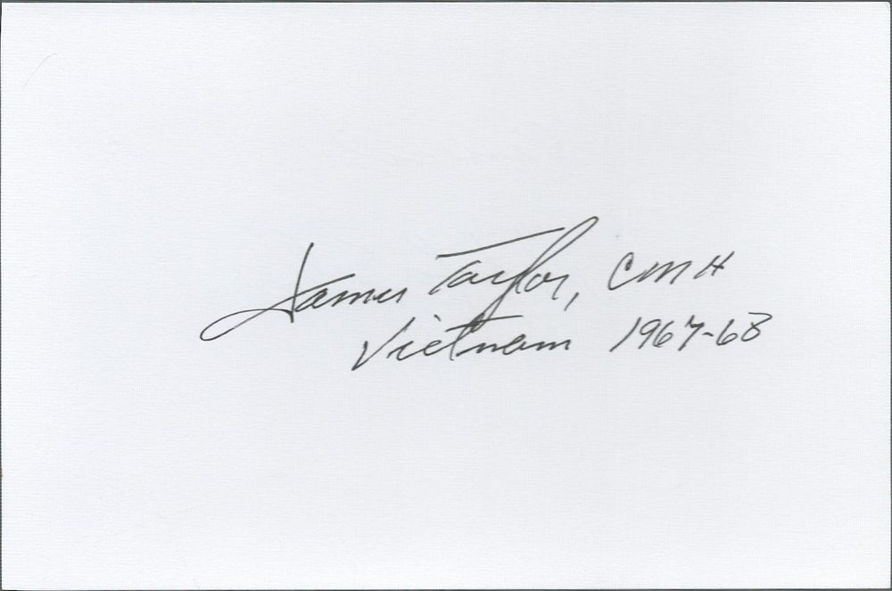Lot 627: James Taylor medal of honor recipient signed 6x4inch...