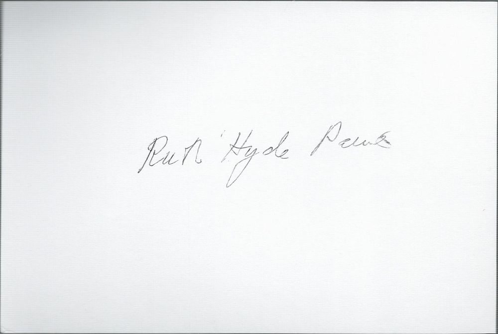 Lot 628: Ruth Hyde Paine signed 6x4inch white card, Historic...