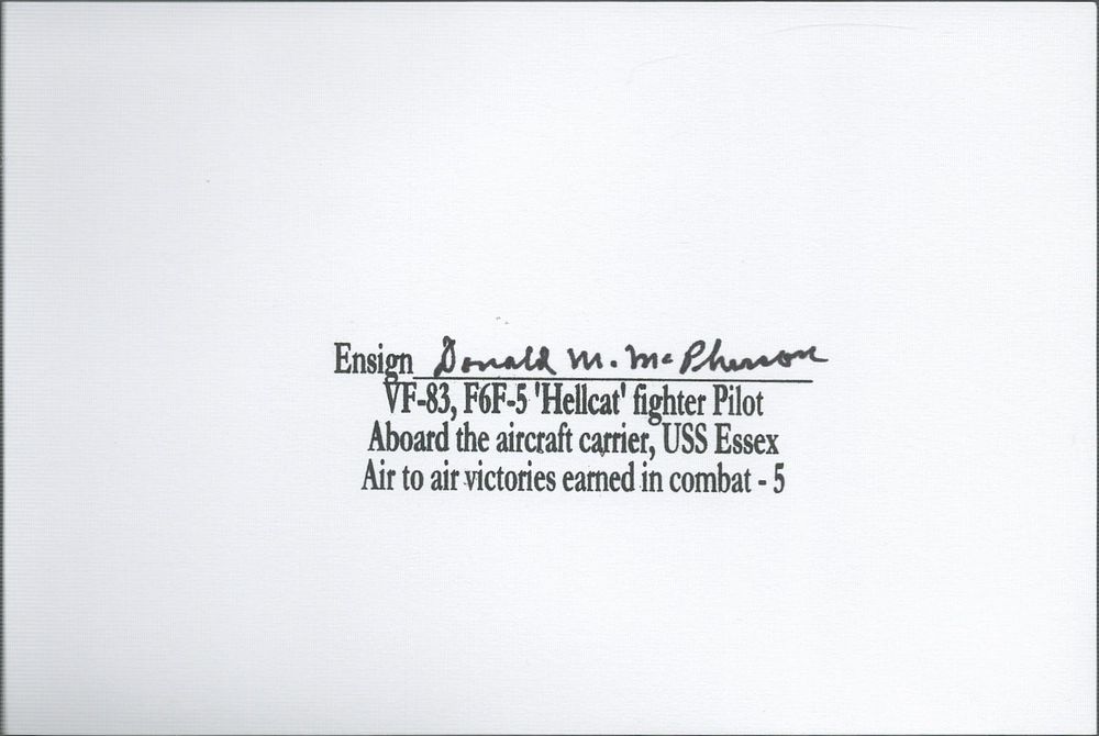 Lot 633: Donald M Mcpherson signed 6x4inch white card, World...