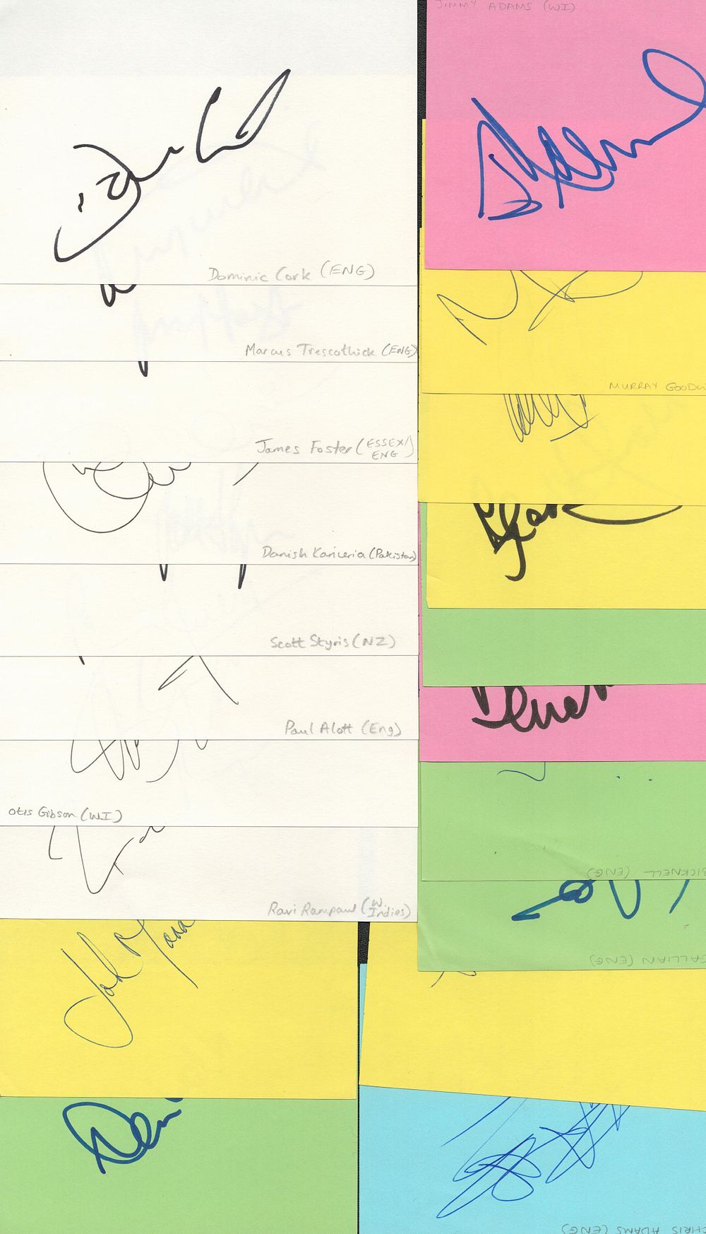 Lot 657: Autographed album page collection, 20 in total, Cricketers,...