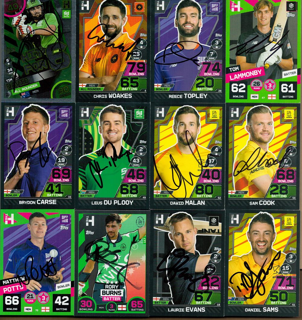 Lot 658: Attax the hundred cricket trading card signed collection,...