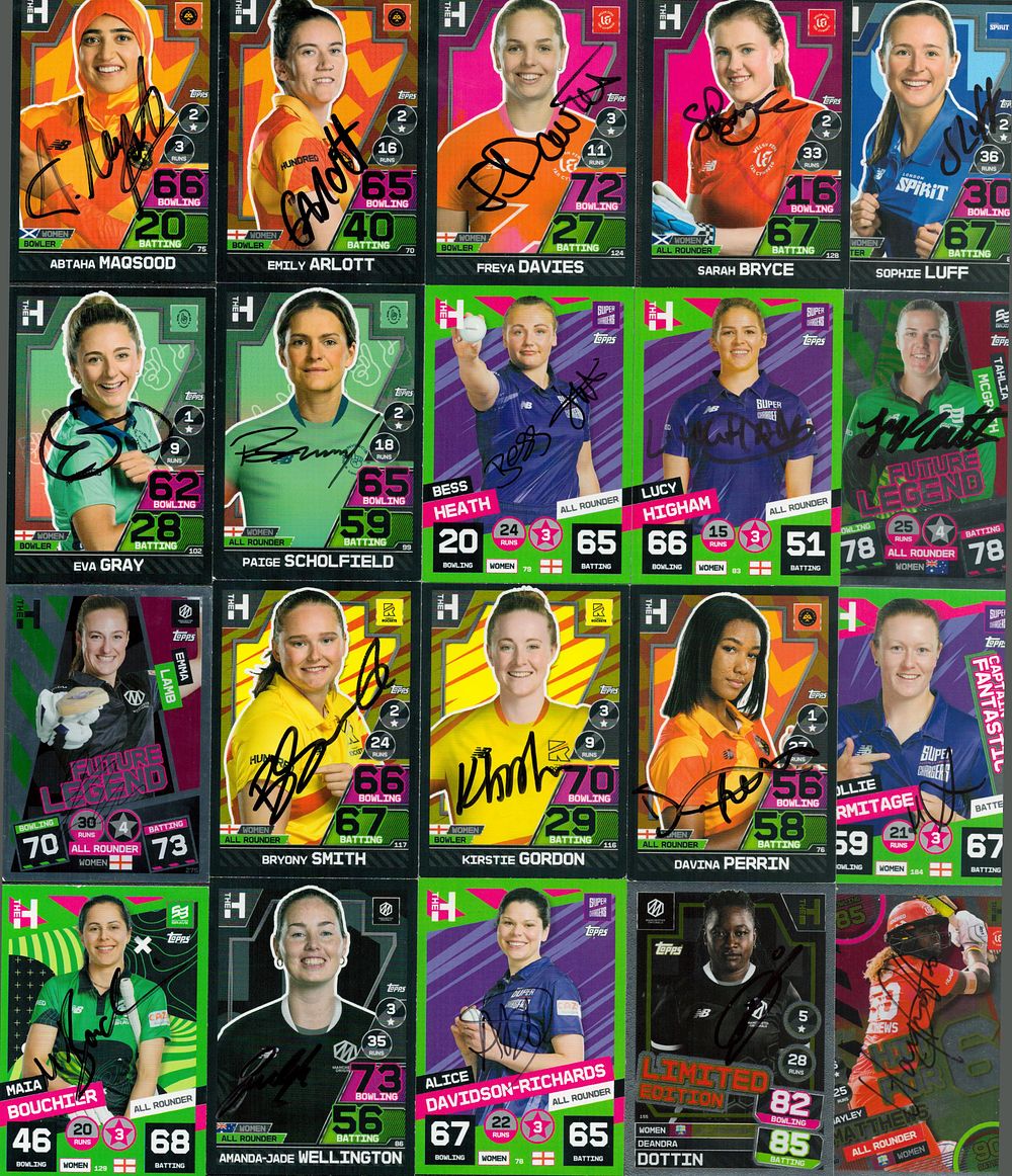 Lot 659: Attax the hundred cricket trading card signed collection...