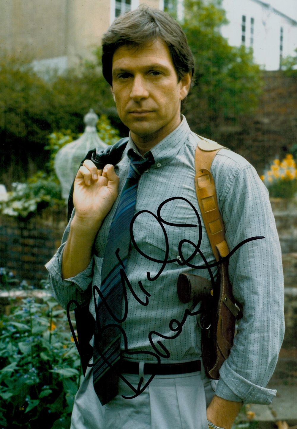 Lot 664: Michael Brandon signed 12x8inch colour photo. Good condition....