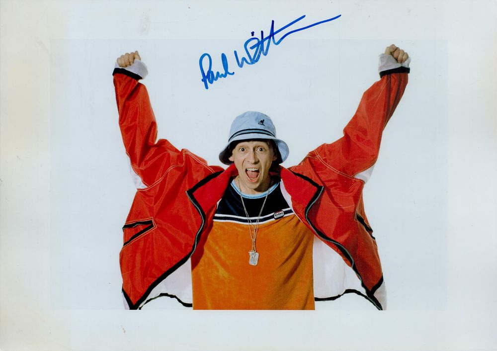 Lot 671: Paul Whitehouse signed 12x8inch colour photo. Good condition....